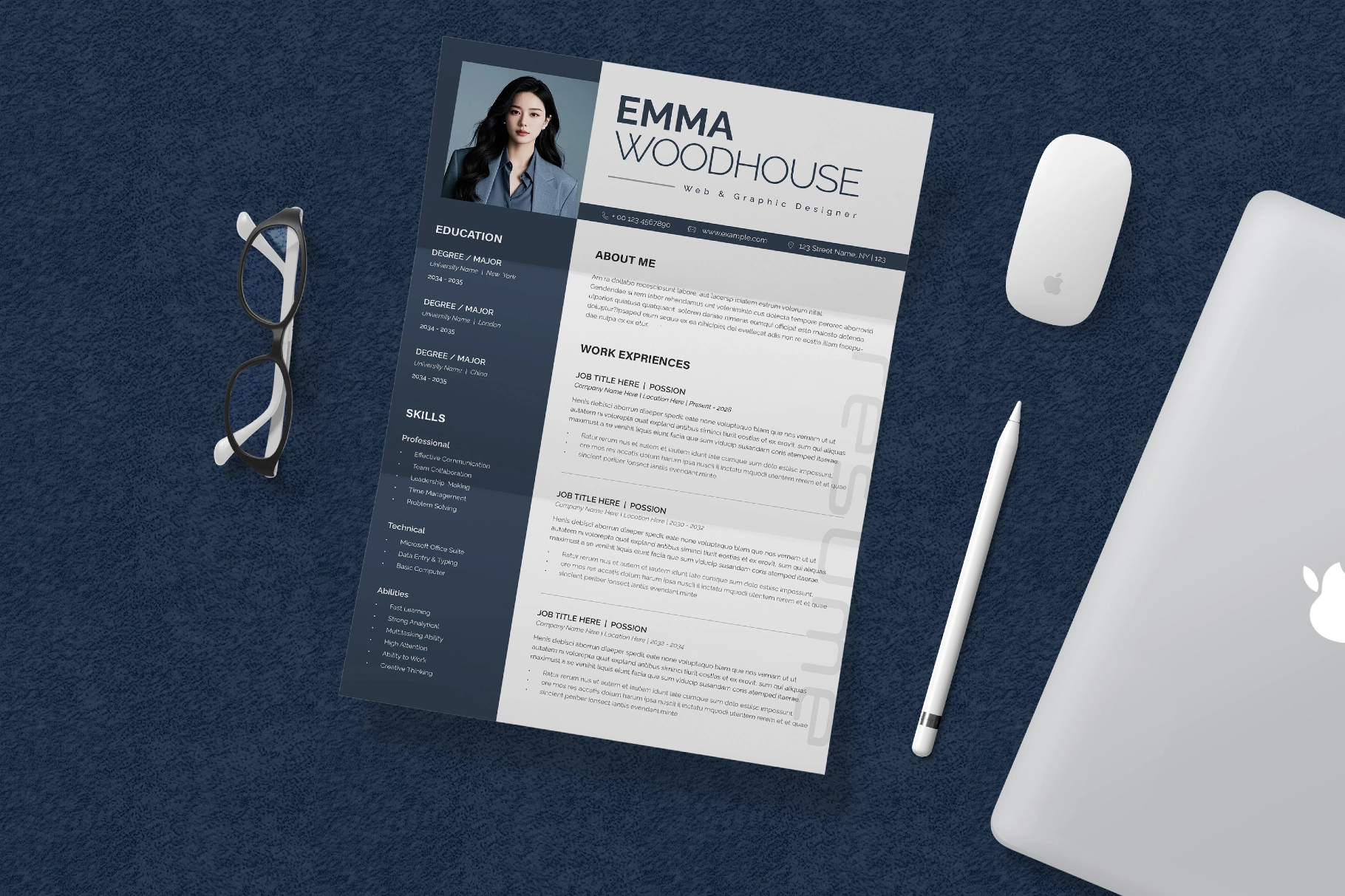 Resume Template 3 Pages with Photo