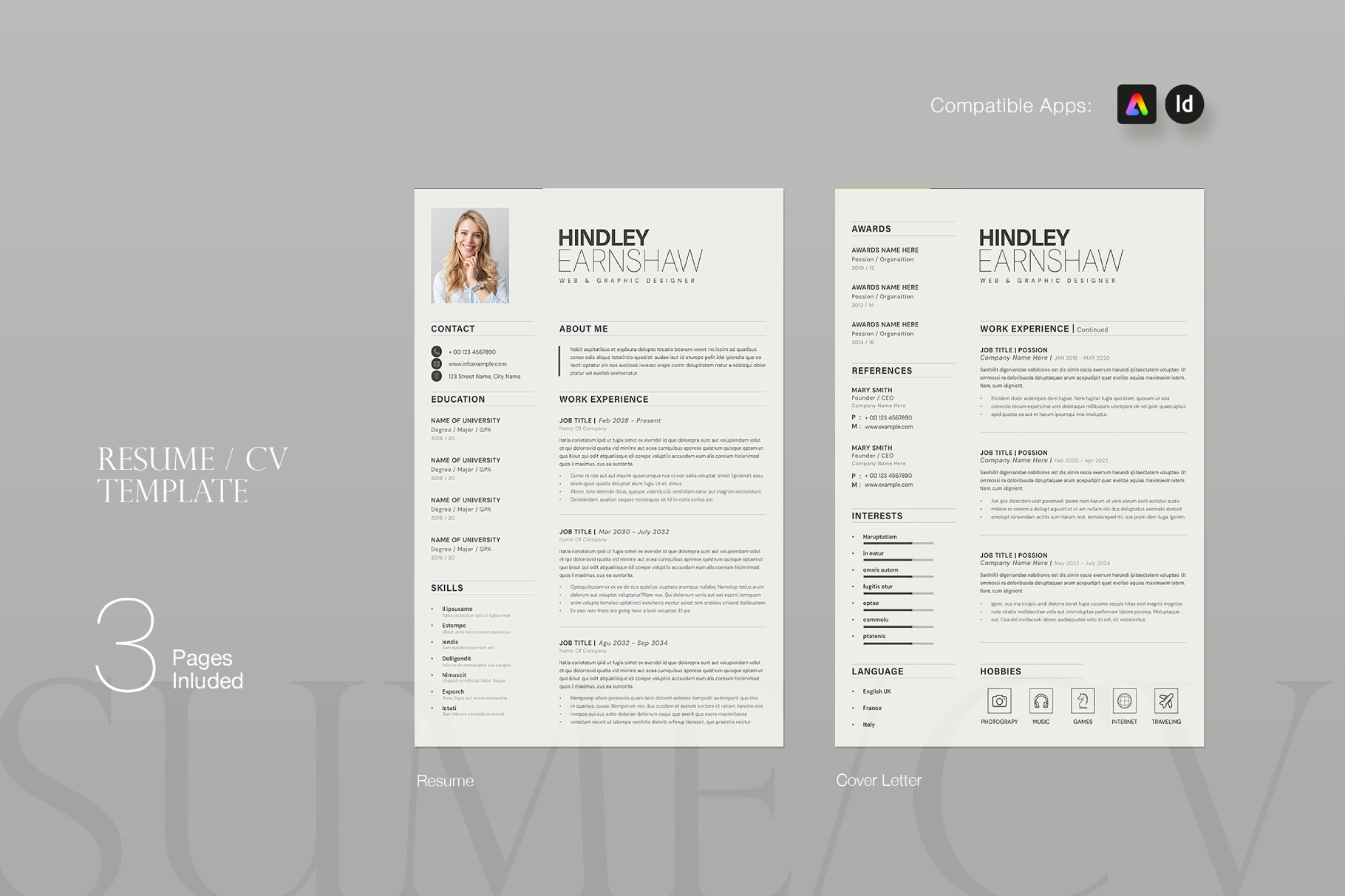 Creative 3 Page Resume Template