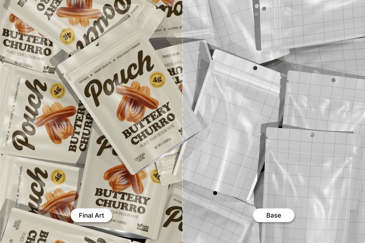 Snack Pouch Packaging Mockup