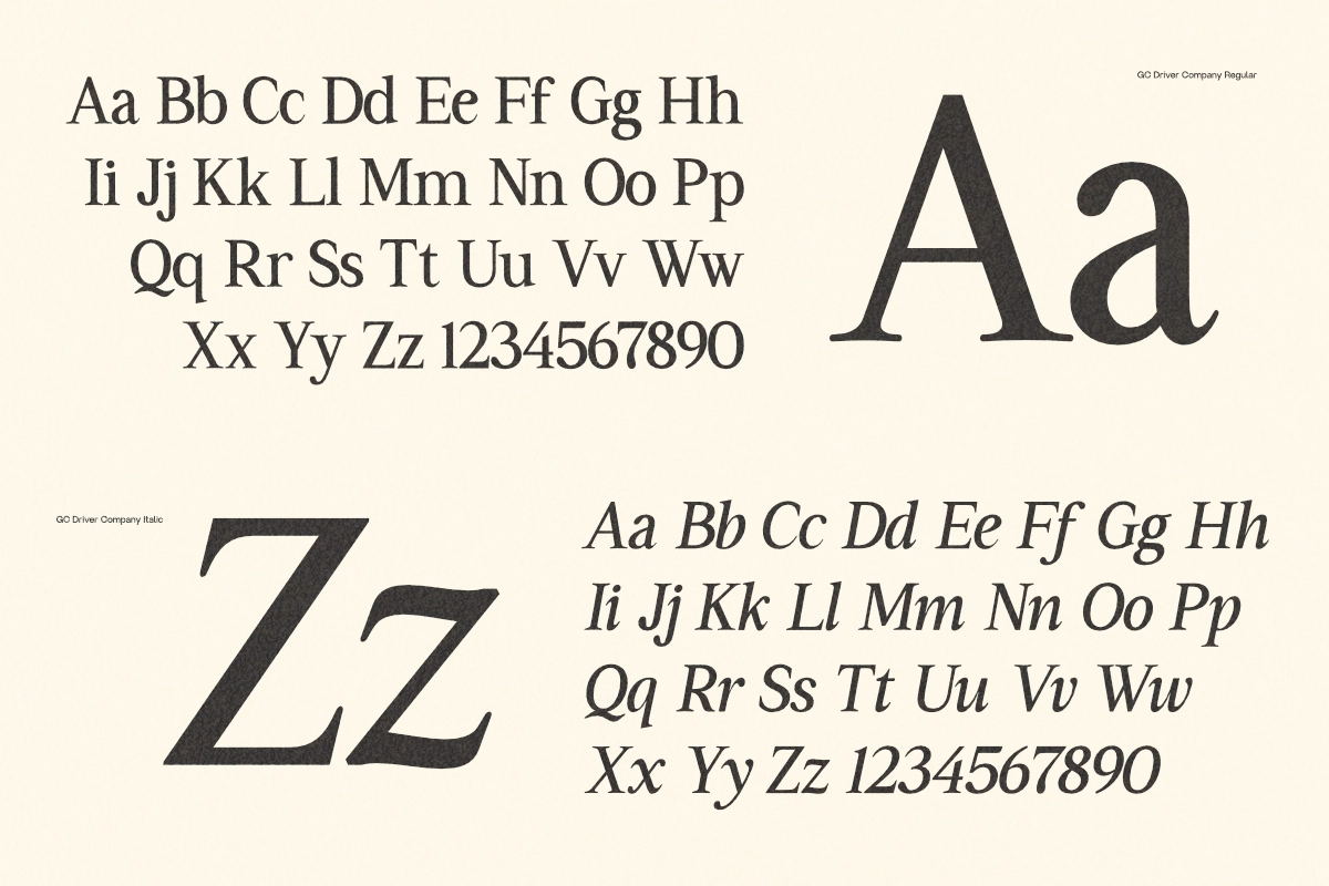 GC Driver Company - Serif Italic