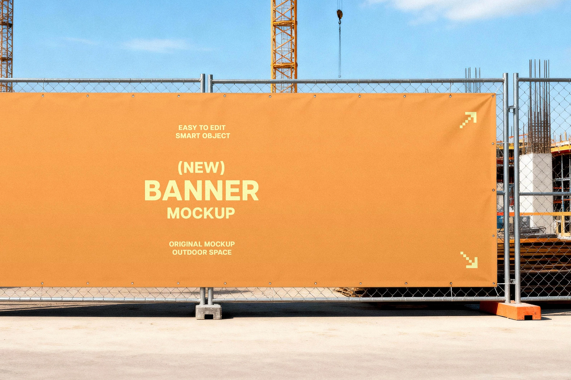 Construction Fence Banner Mockup