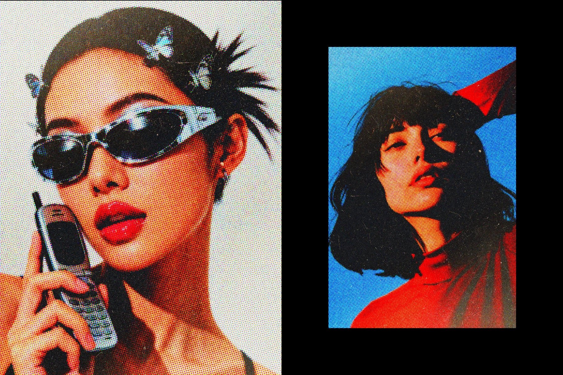 Vivid Dot Halftone Photo Effect