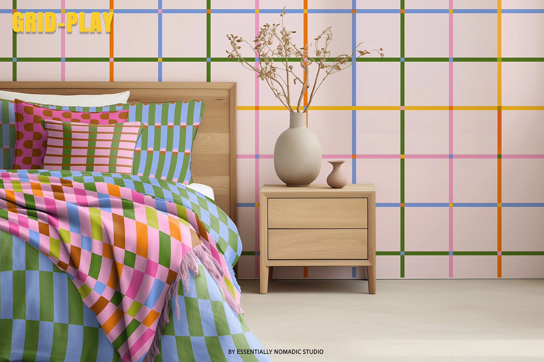 Grid Play -  Stripes & Plaids Seamless Patterns