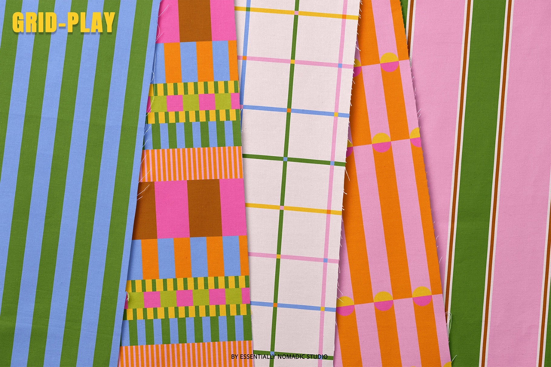 Grid Play -  Stripes & Plaids Seamless Patterns