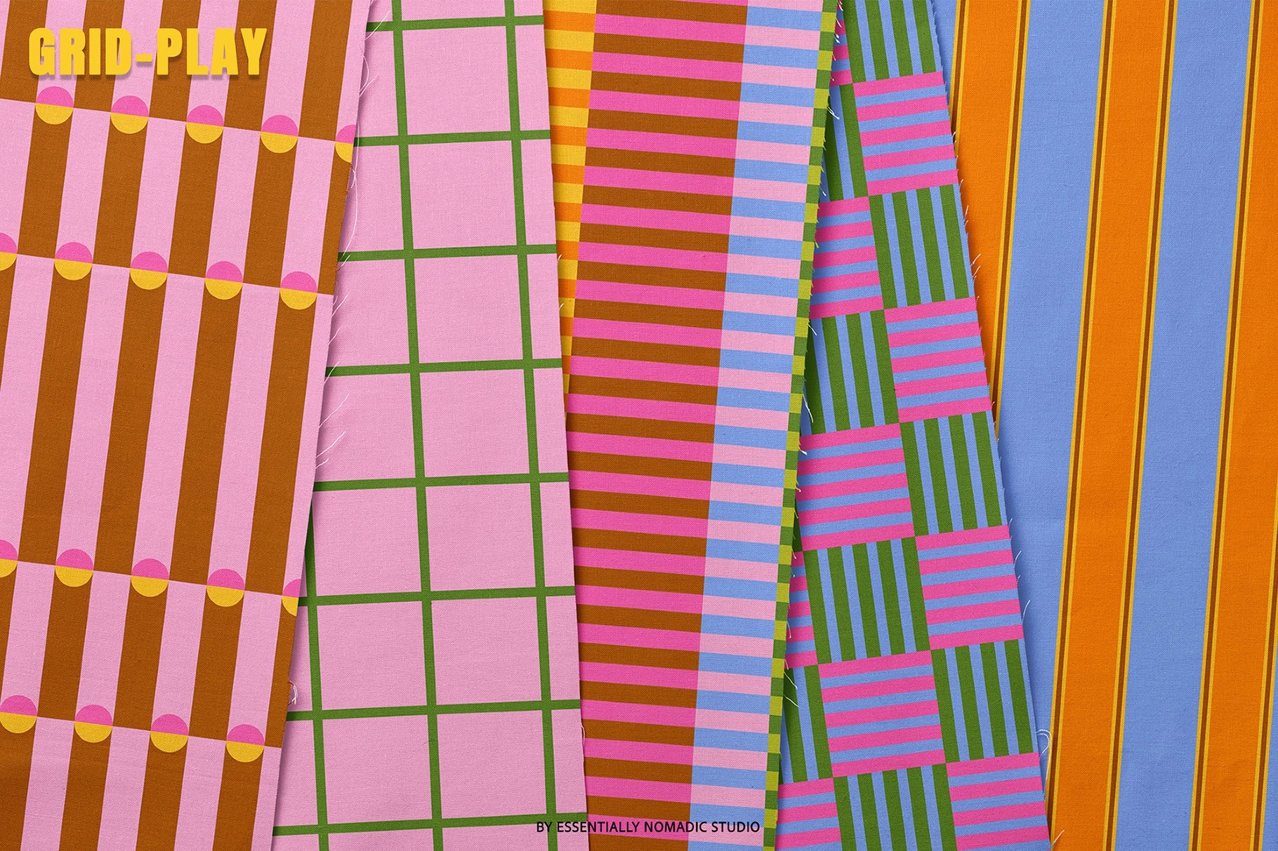 Grid Play -  Stripes & Plaids Seamless Patterns