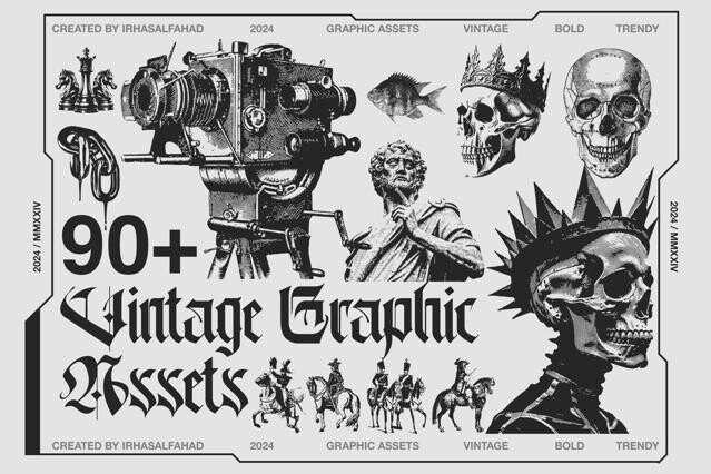 90+ Vintage Graphic Assets