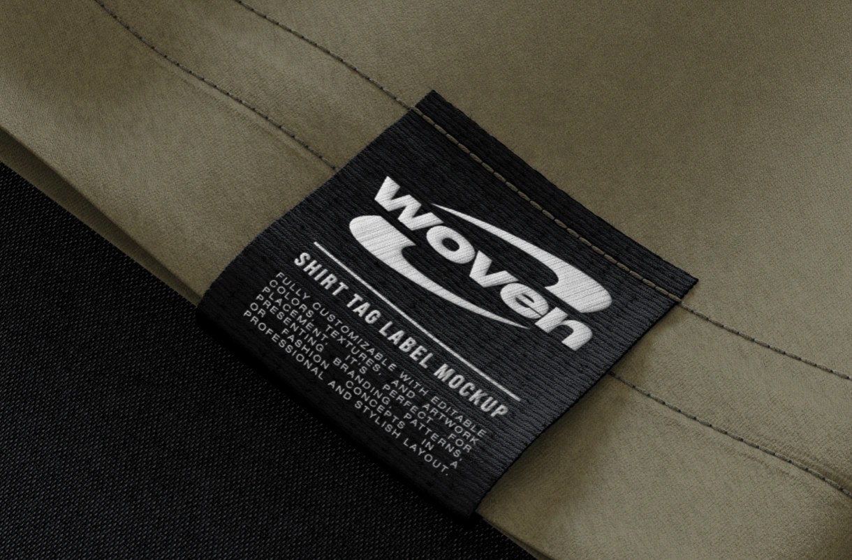 Woven Tag Label Embroidery Mockup
