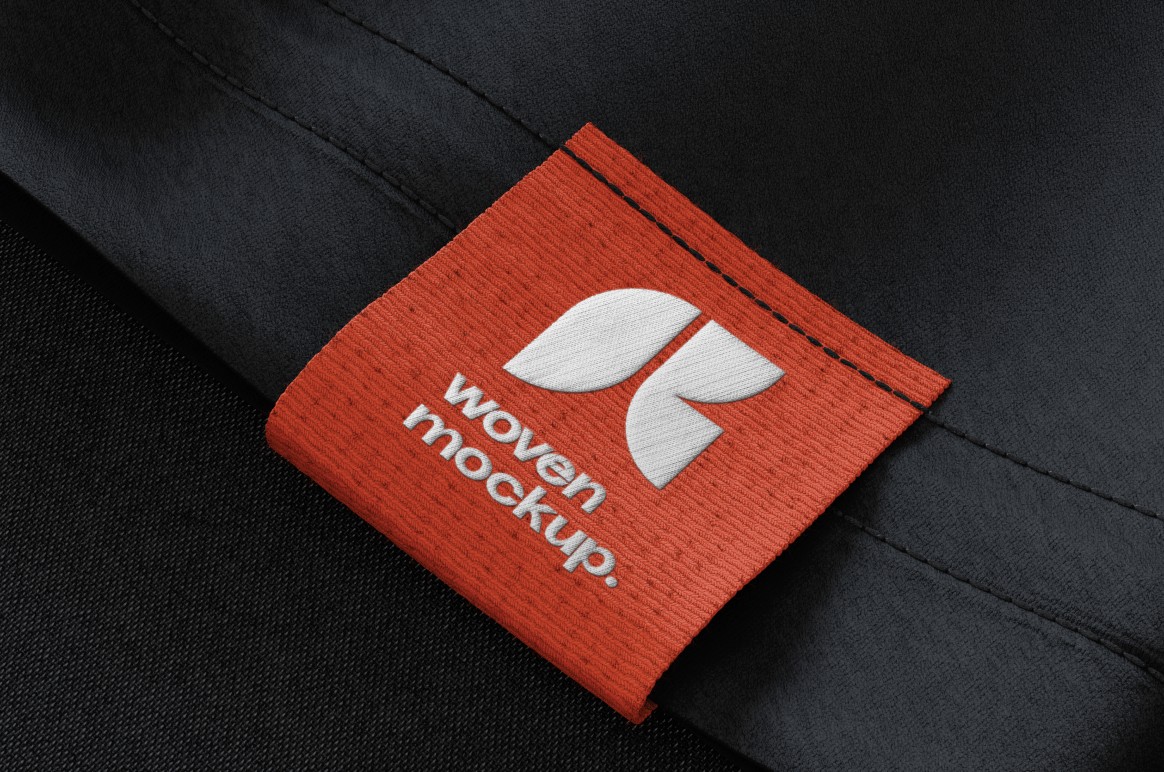 Woven Tag Label Embroidery Mockup
