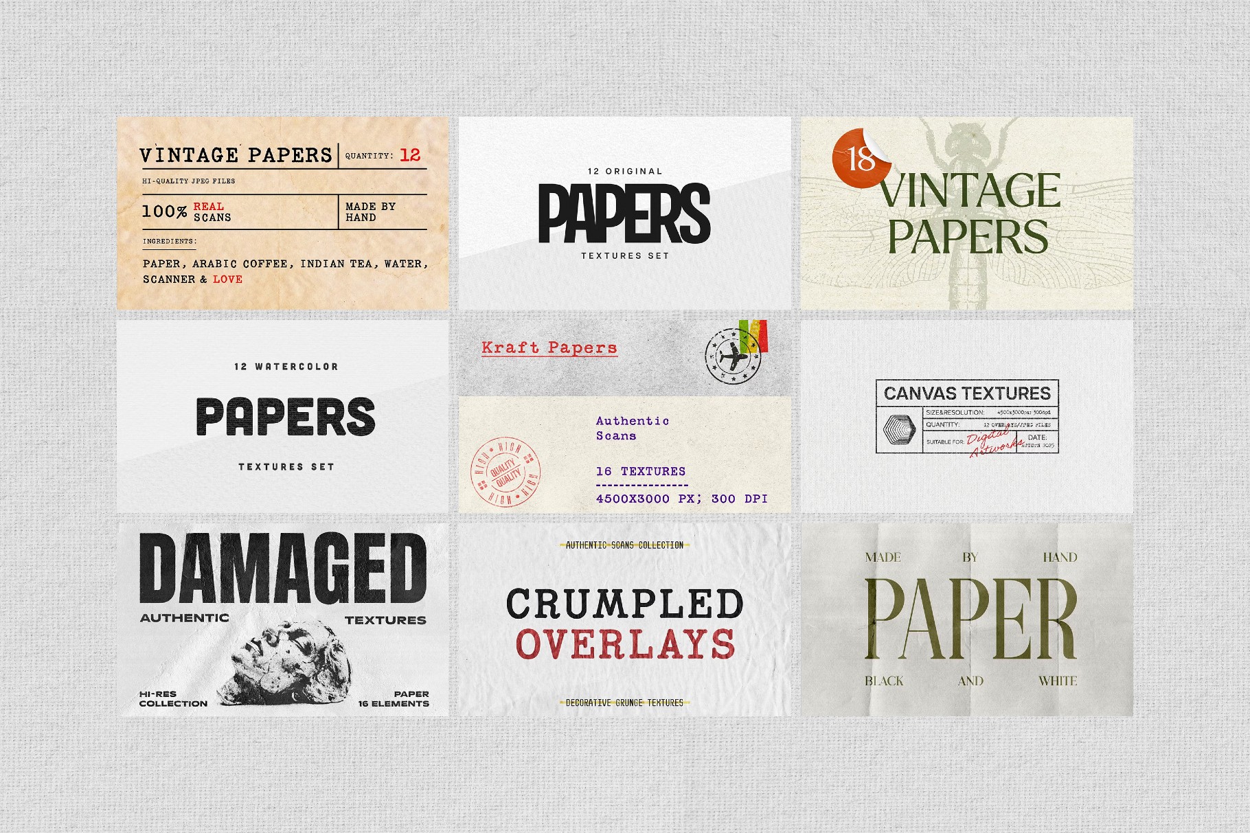 18-in-1 Paper Textures Bundle