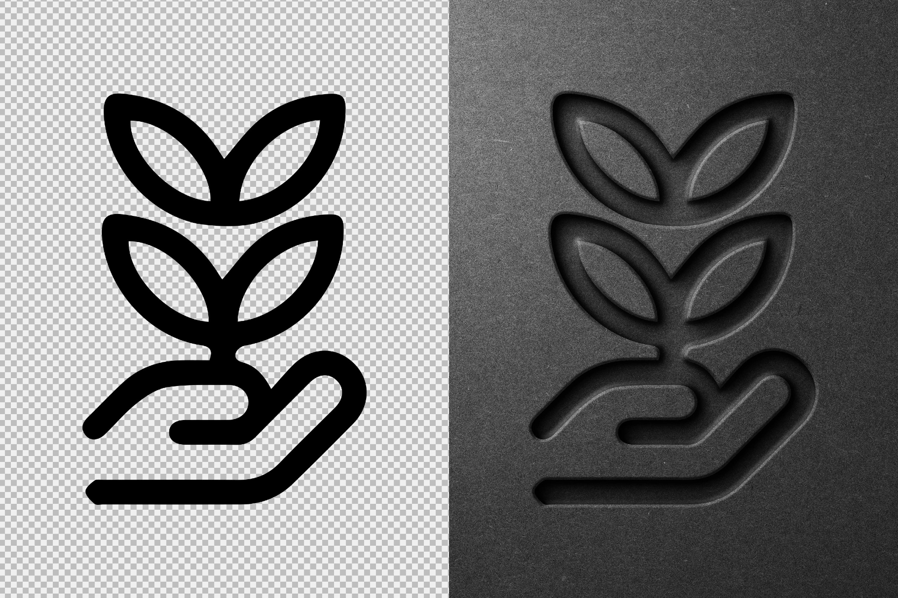 Black Paper Debossed Effect