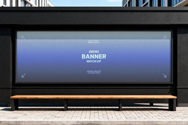 Bus Stop Banner Mockup