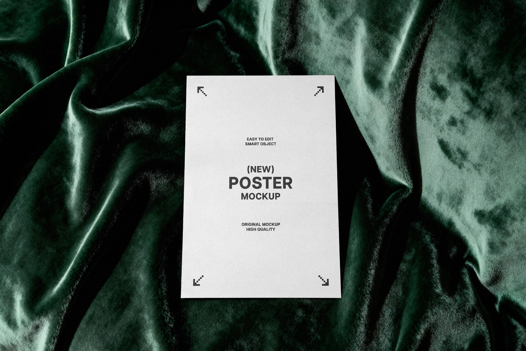 Poster Mockup on Velvet Fabric