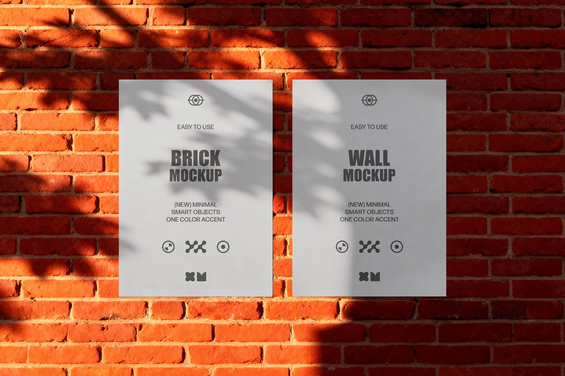 Urban Brick Wall Posters Mockup