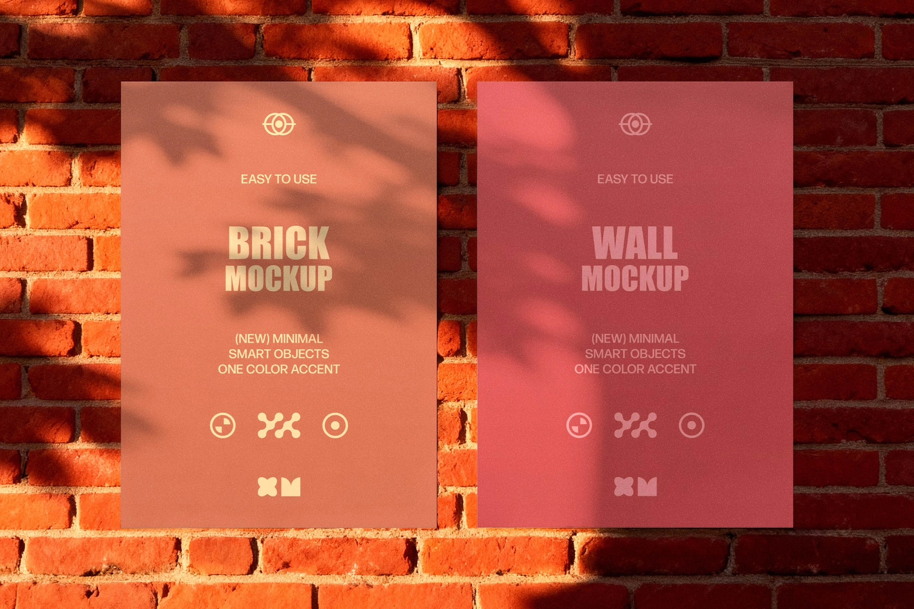 Urban Brick Wall Posters Mockup