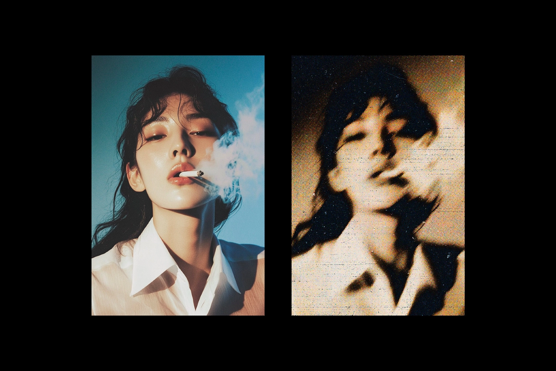 Monochrome Halftone Photo Effect