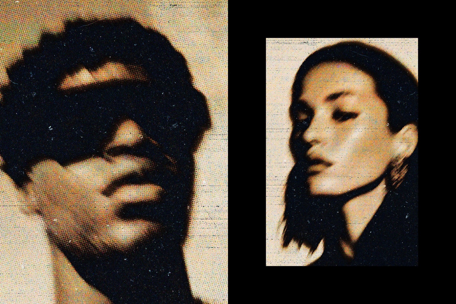 Monochrome Halftone Photo Effect