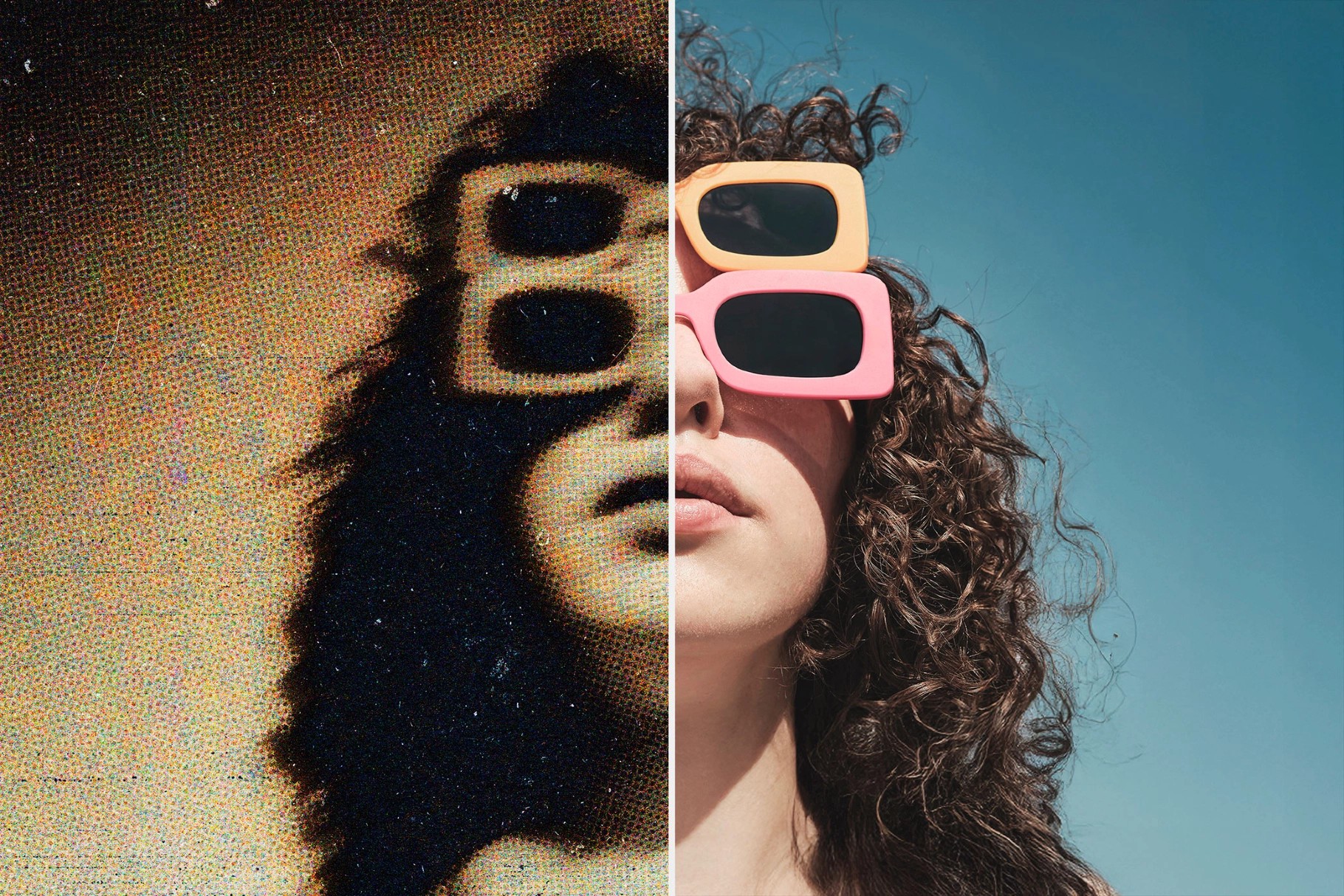 Monochrome Halftone Photo Effect