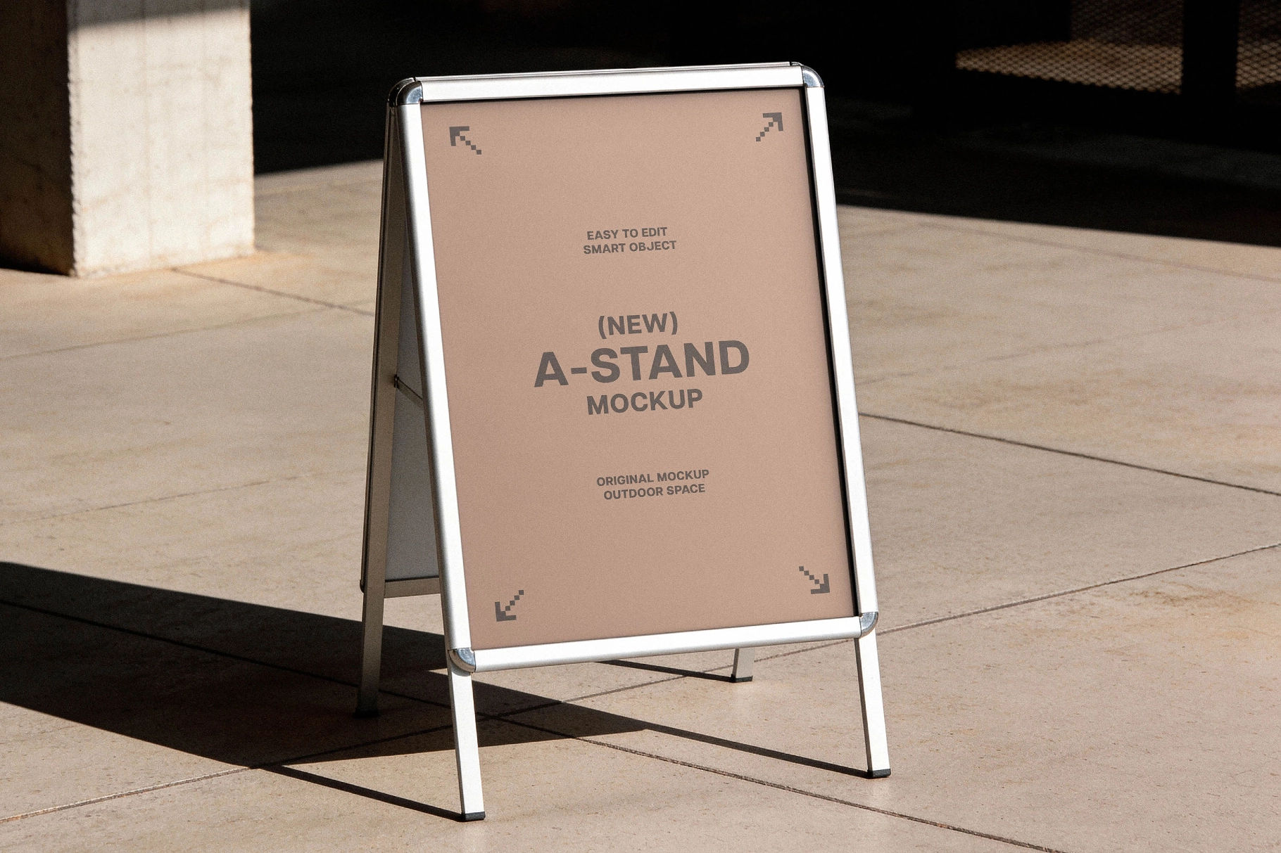 Street-Level Folding Sign Mockup