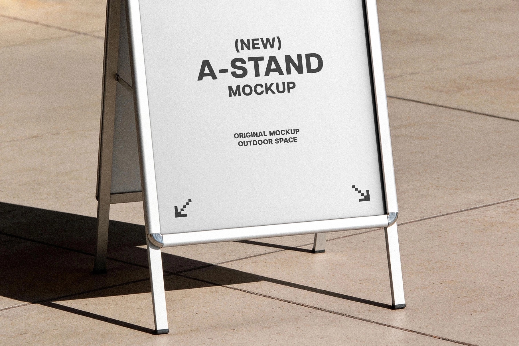 Street-Level Folding Sign Mockup