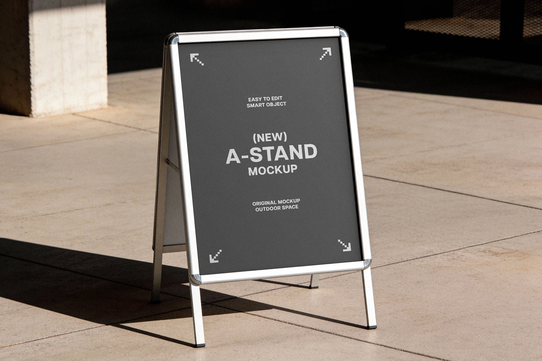 Street-Level Folding Sign Mockup