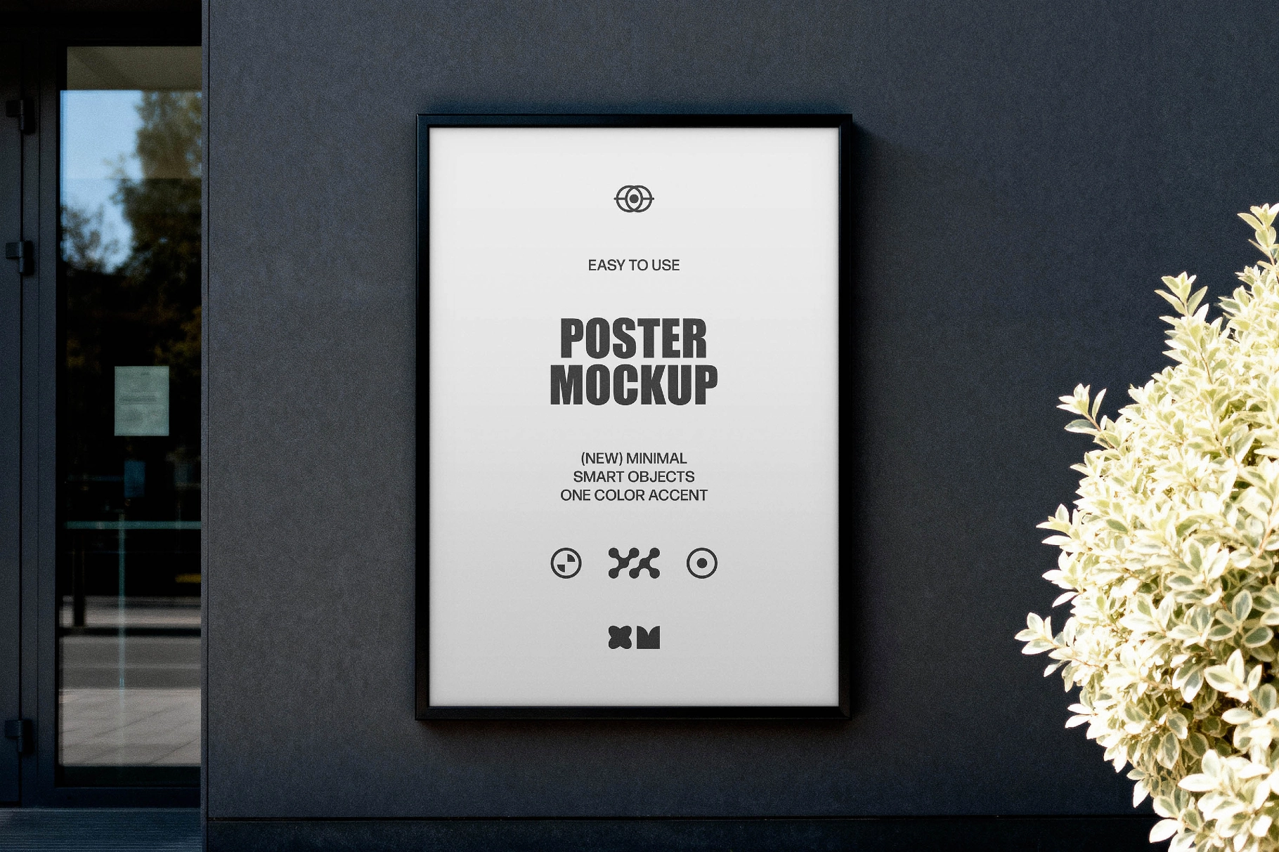 Black Wall Poster Mockup