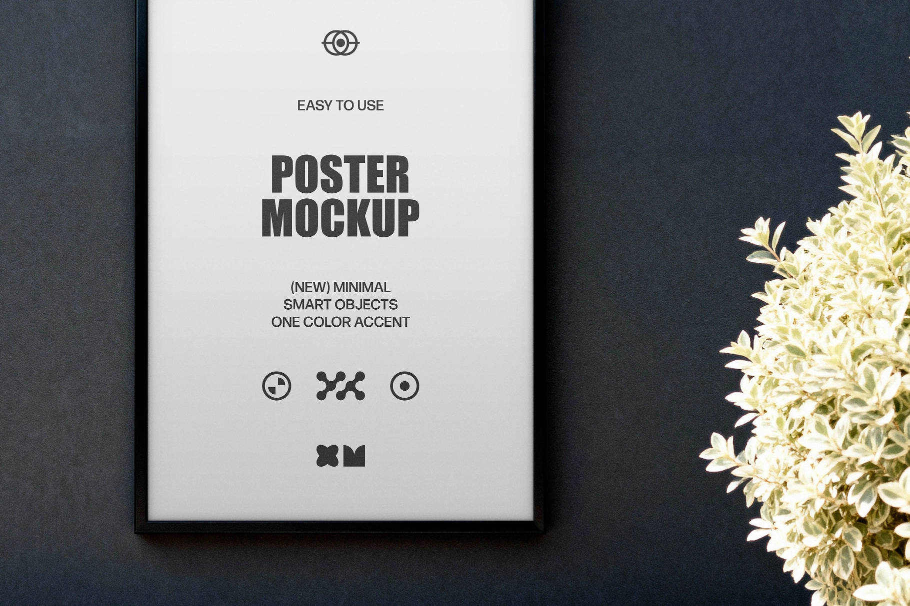Black Wall Poster Mockup
