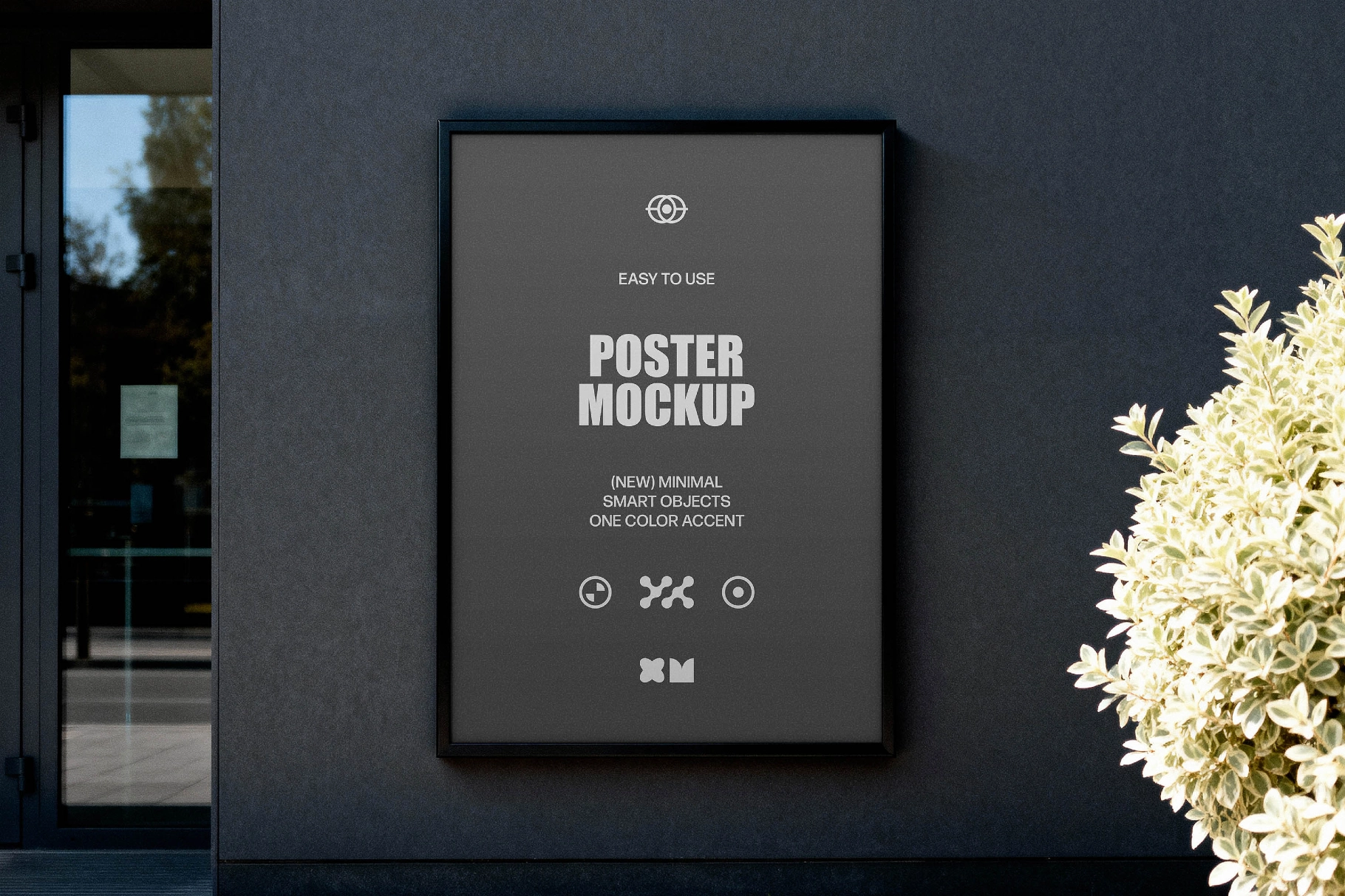 Black Wall Poster Mockup