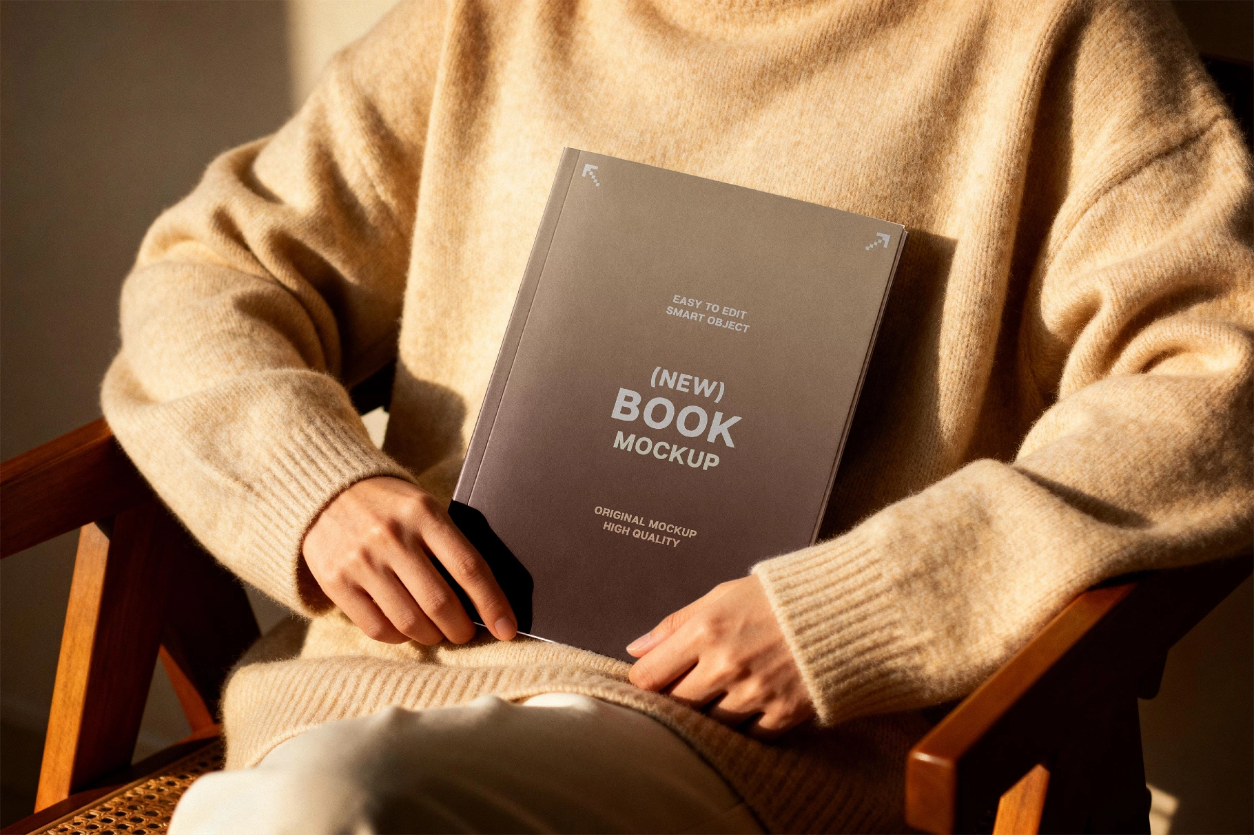 Reader Holding Book Mockup Scene