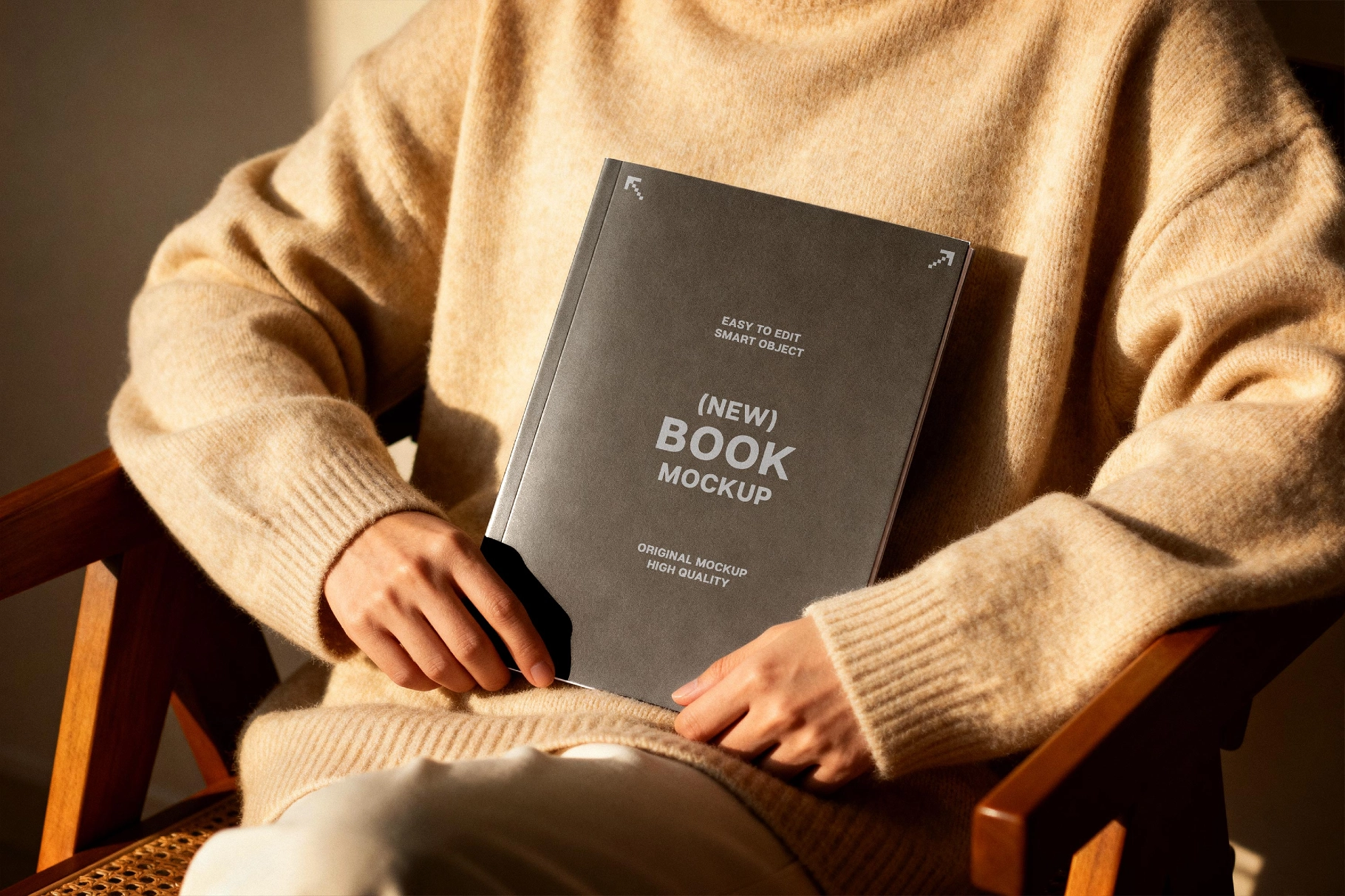 Reader Holding Book Mockup Scene