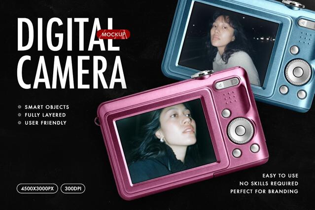 Colorful Pocket Camera Mockup