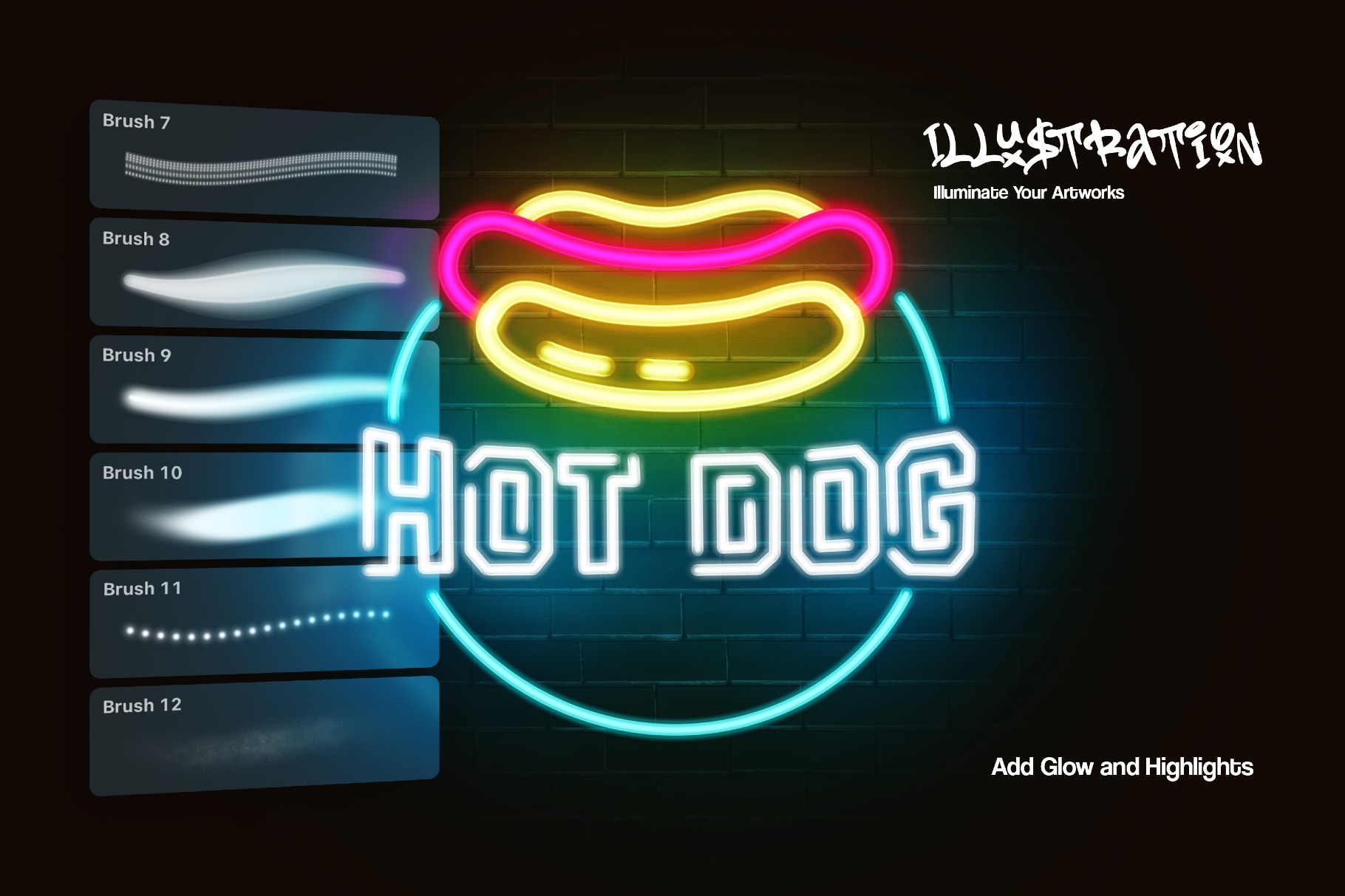 Multi-App Neon Light Brushes