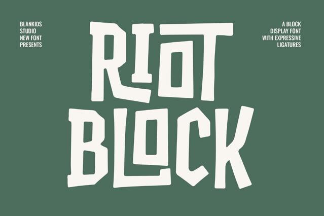 Riot Block a Bold Block Display Font