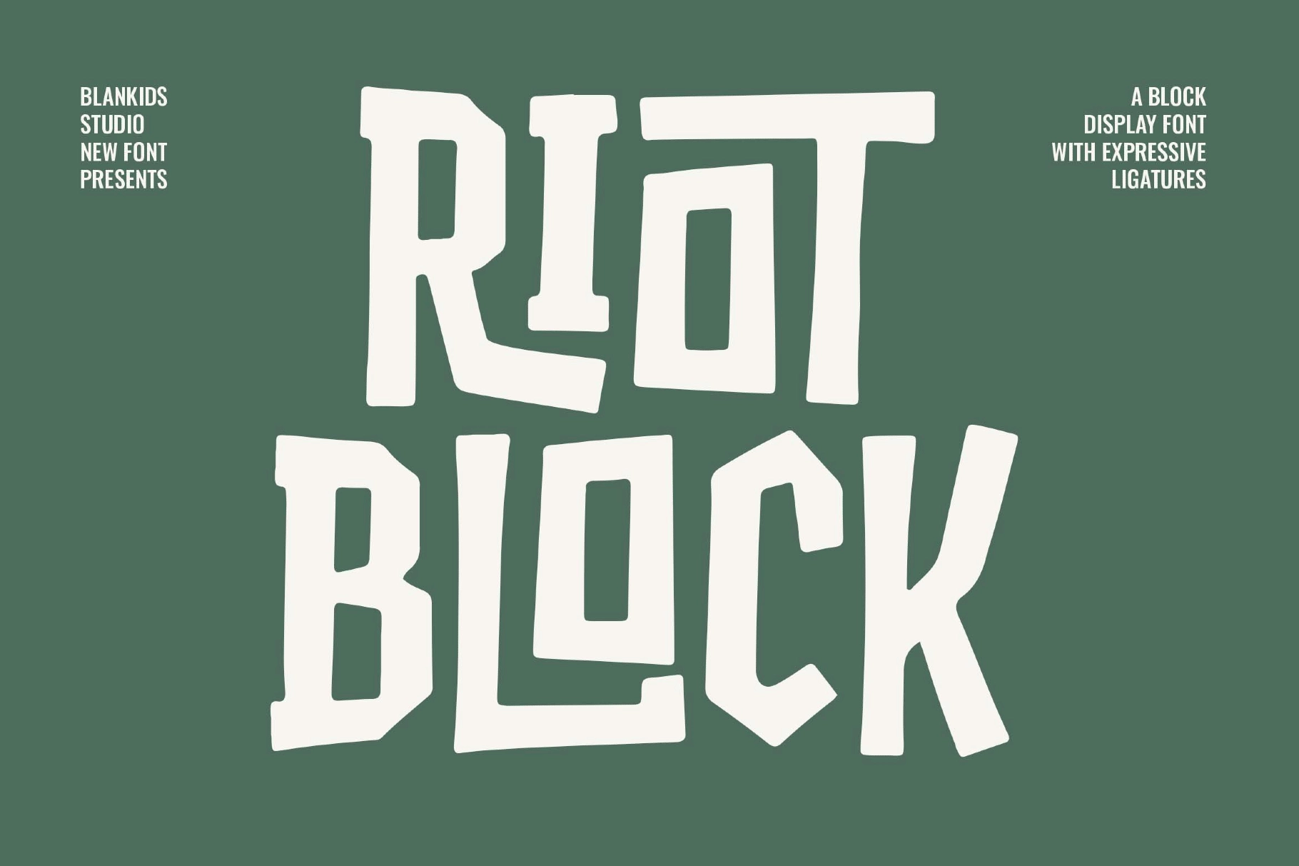Riot Block a Bold Block Display Font
