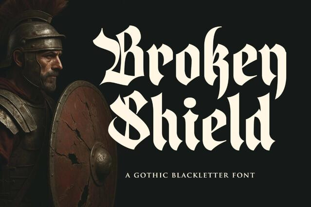 Broken Shield a Gothic Blackletter Font