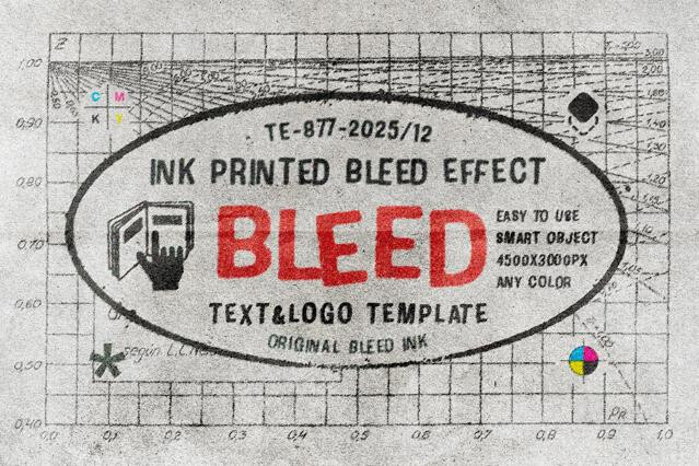 Ink Printed Bleed Text Effect