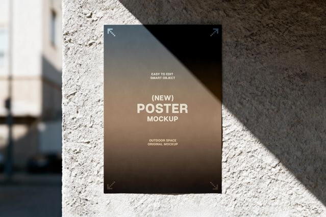 Poster on Concrete Wall Mockup