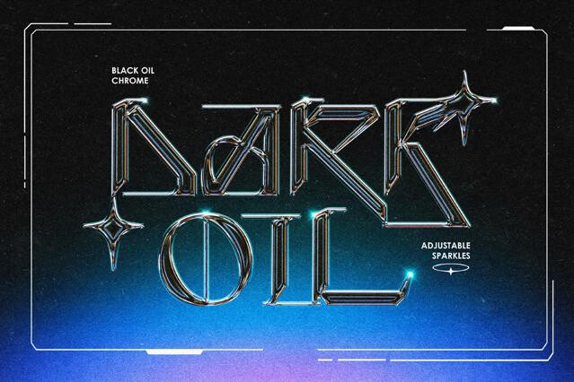 Black Oil Chrome Text Effect