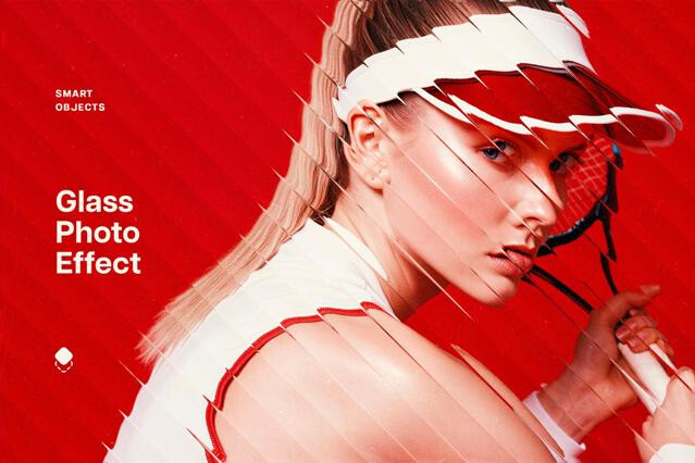 Diagonal Glass Photo Effect