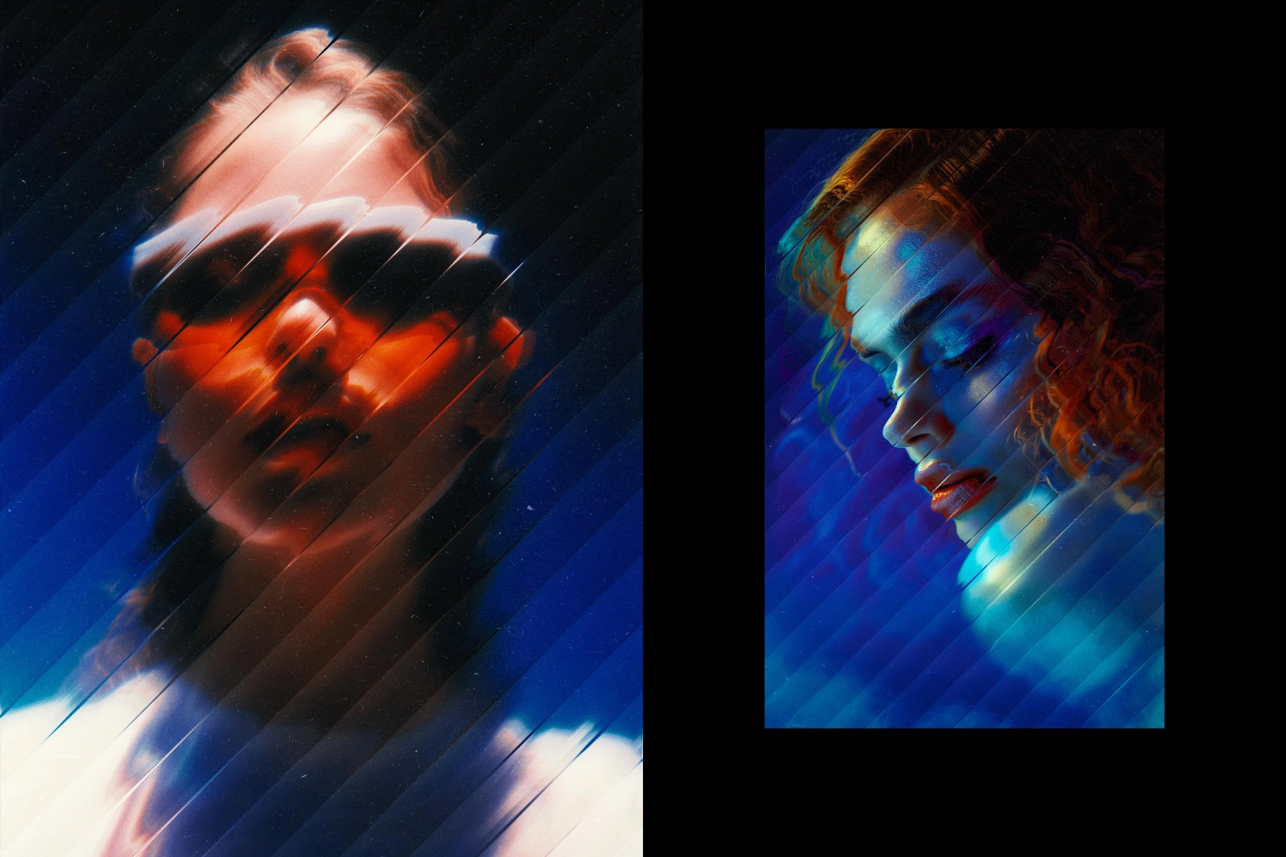 Diagonal Glass Photo Effect