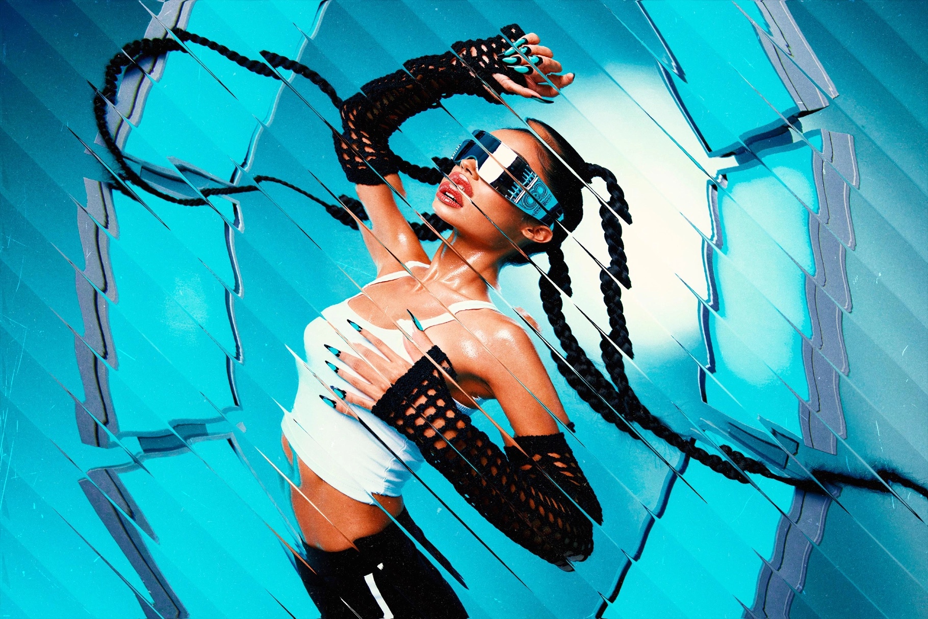 Diagonal Glass Photo Effect