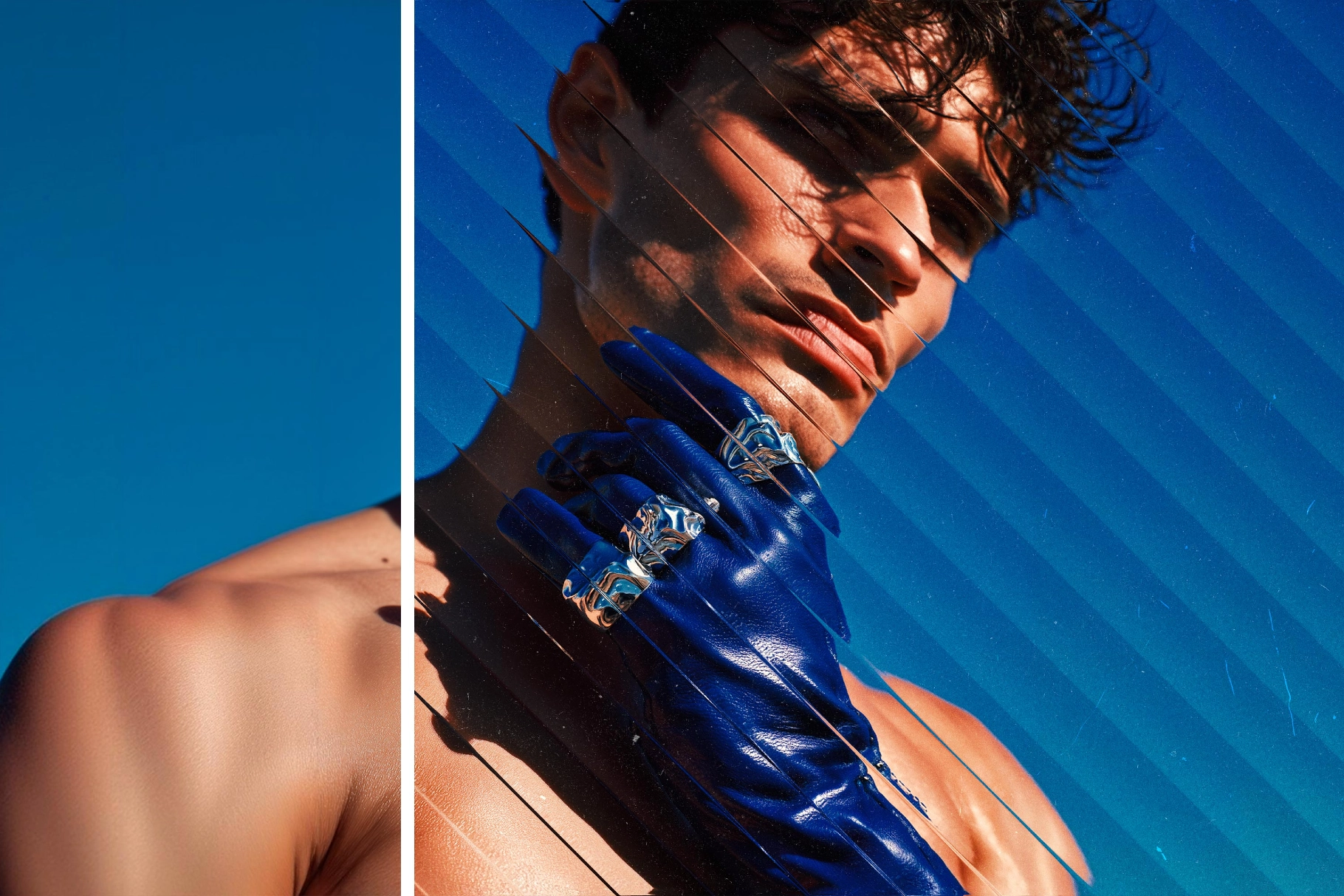 Diagonal Glass Photo Effect