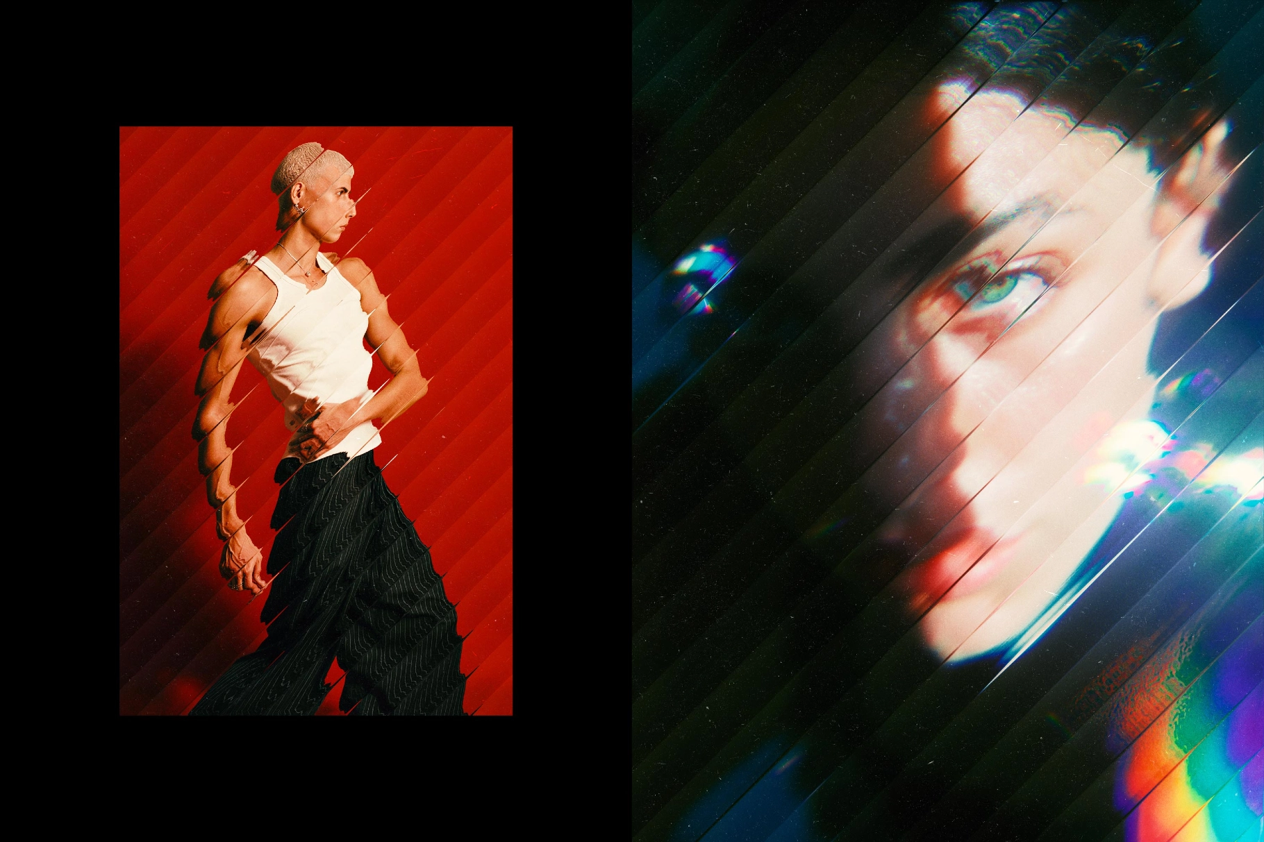 Diagonal Glass Photo Effect