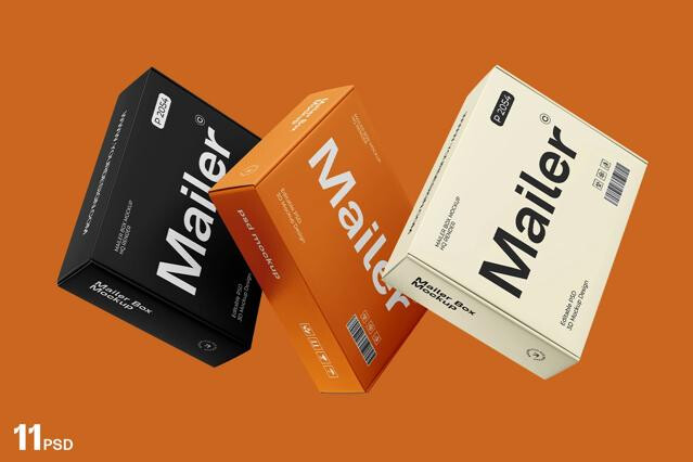 Cardboard Mailer Box Mockup