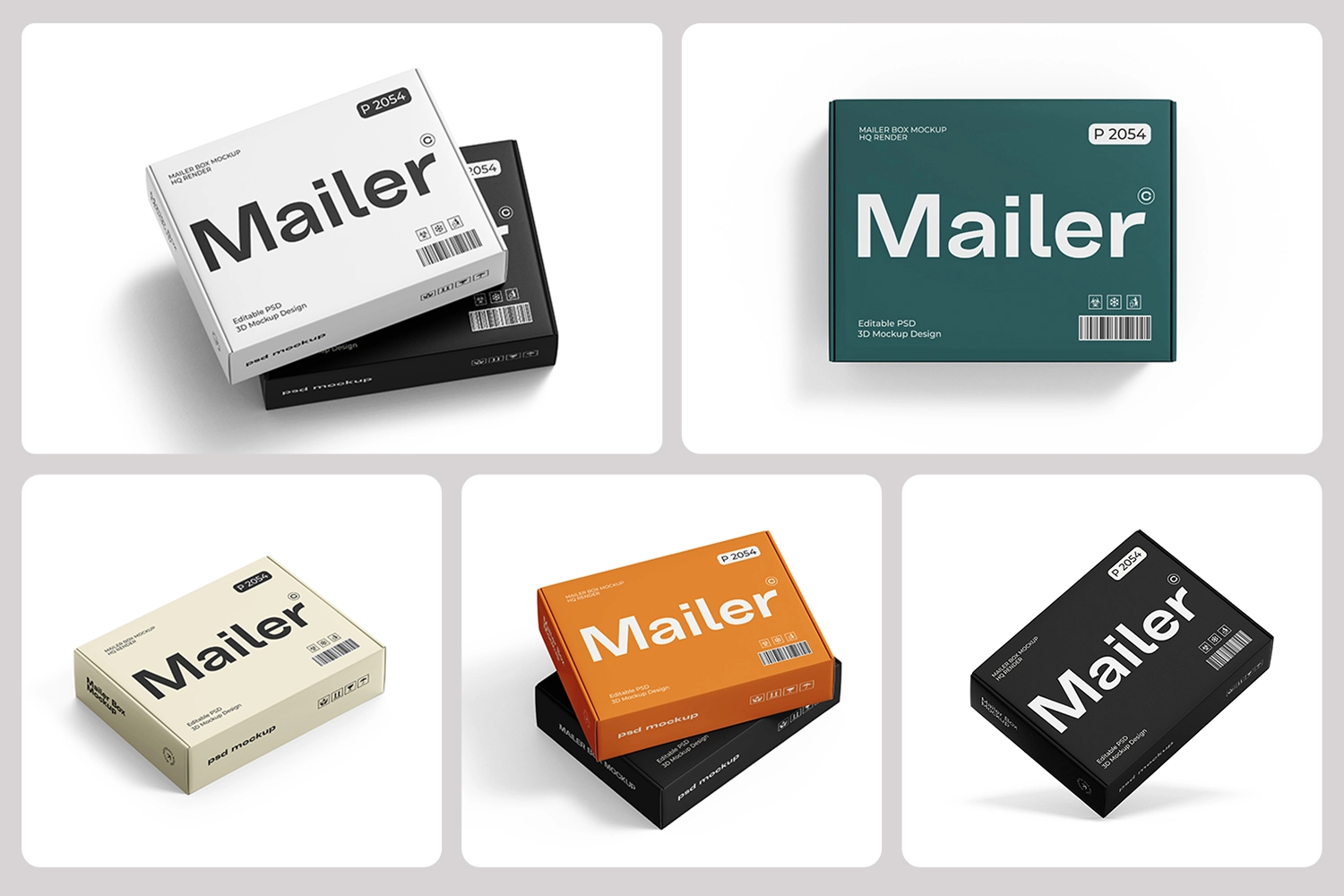 Cardboard Mailer Box Mockup