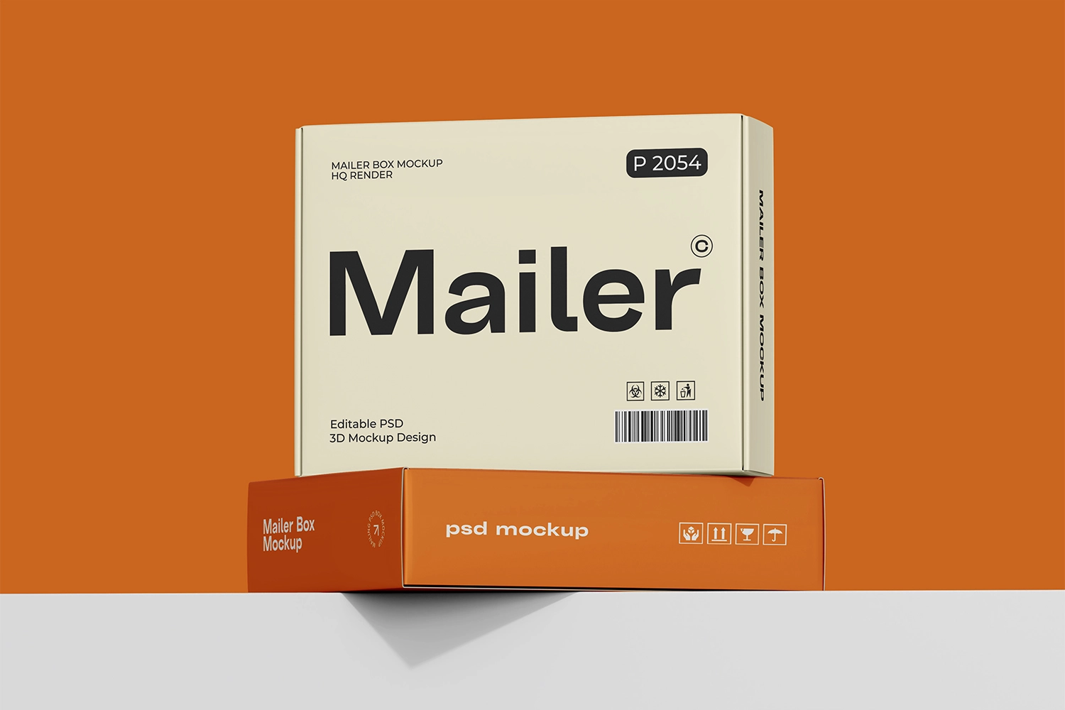 Cardboard Mailer Box Mockup