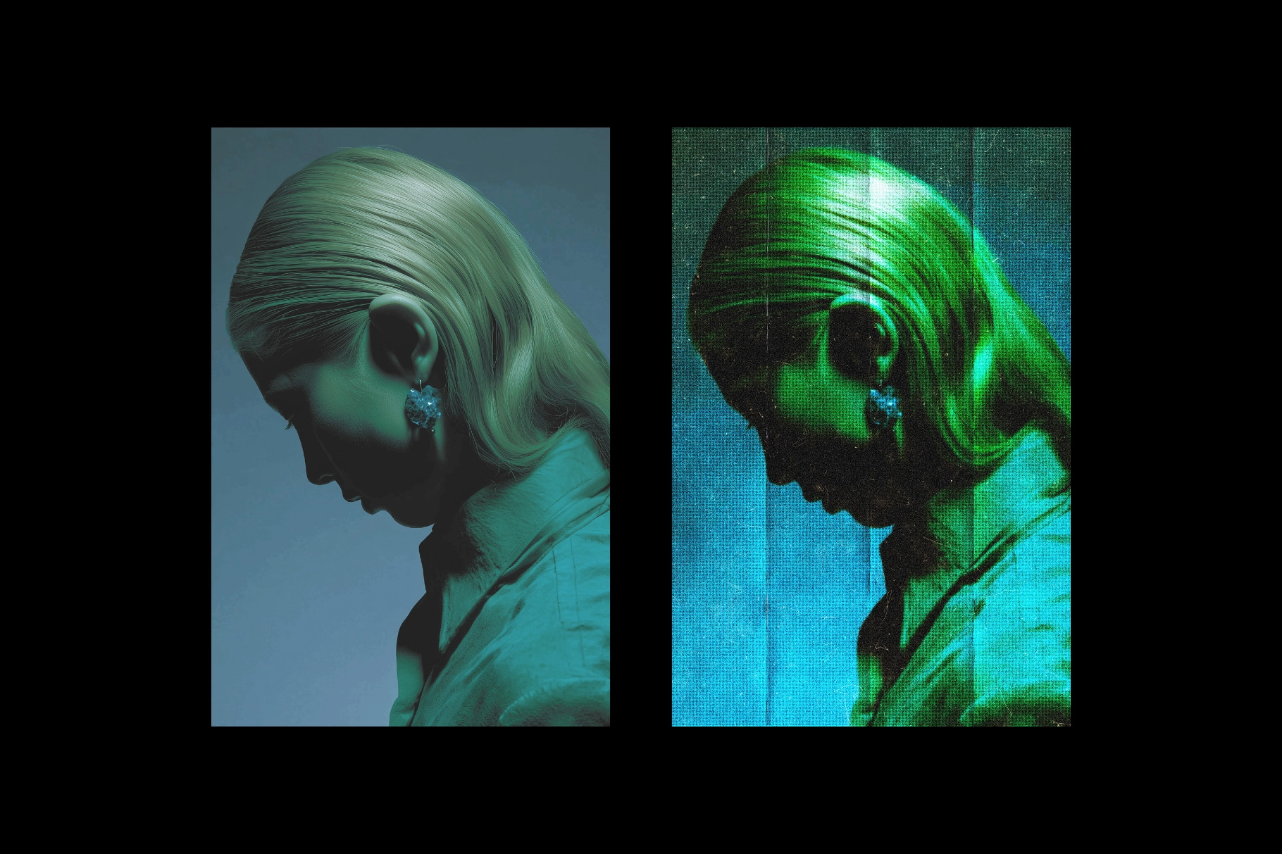 Halftone Folded Photo Card Effect