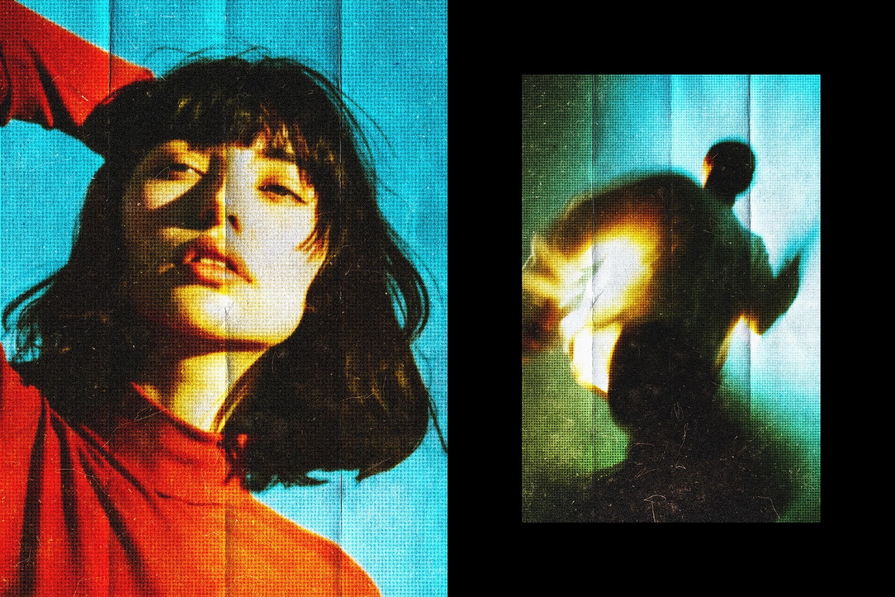 Halftone Folded Photo Card Effect