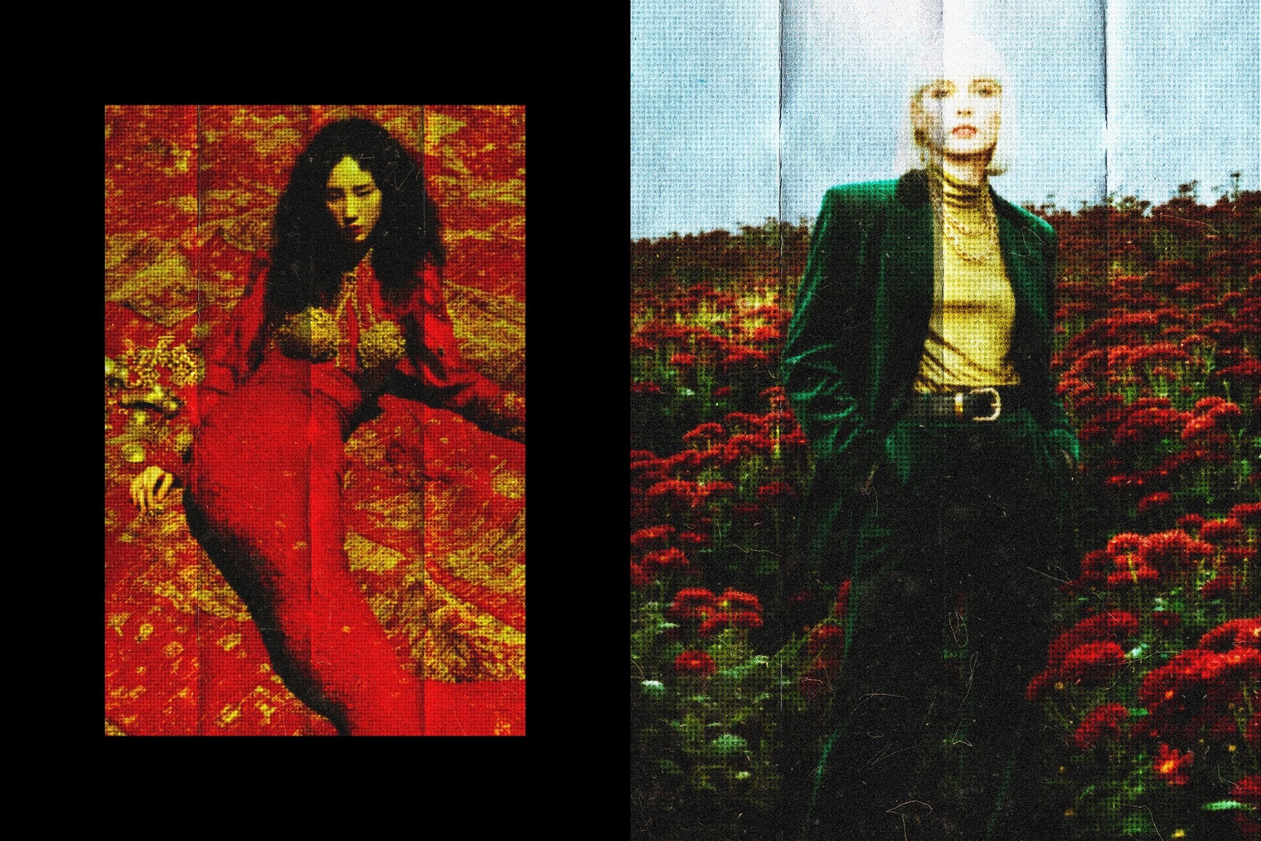 Halftone Folded Photo Card Effect