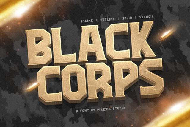 Black Corps - Military Serif Font