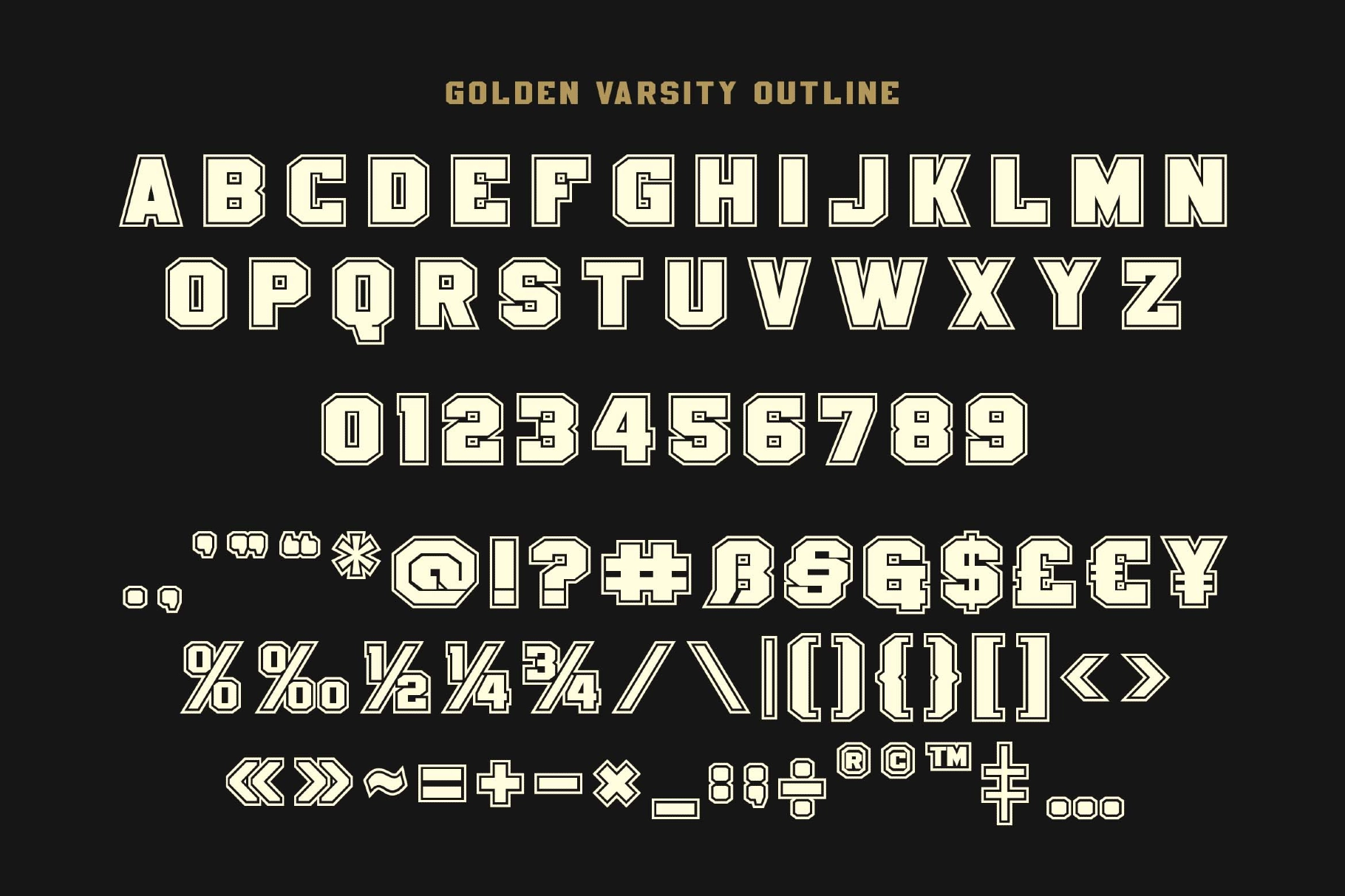 Golden Varsity a Sport Font Combination